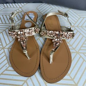 Madeline Stuart Gemstones Sexy Strappy Sandals Flat Thongs Sz 7